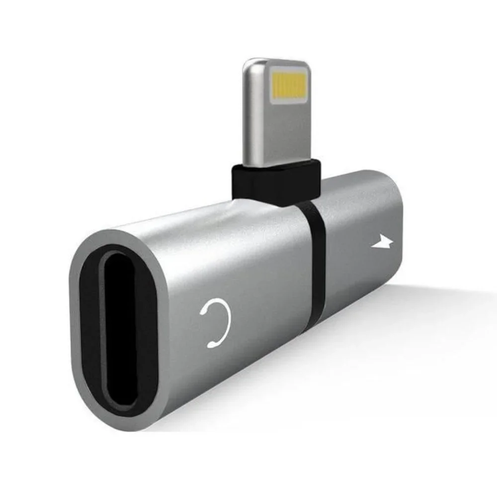 iPhone Audio and Charge 2 in 1 Adaptor - Silver